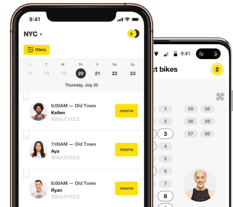 SoulCycle iphone and android apps